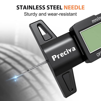 Preciva Reifen Profiltiefenmesser Auto Motorrad LCD 0-25 mm