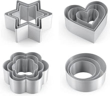 Ausstechformen Set 12 Stück Stern Blüten Herz Kreis Mini Plätzchen