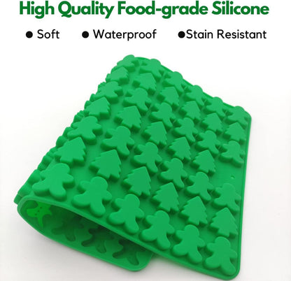 Silikonform Weihnachten 76 Mulden Mini Baumbaiser Süßigkeiten