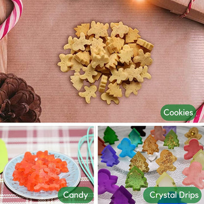 Silikonform Weihnachten 76 Mulden Mini Baum Lebkuchen Süßigkeiten Schokolade