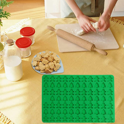 Weihnachts-Silikonform 76 Mulden Mini-Weihnachtsbaum Lebkuchen