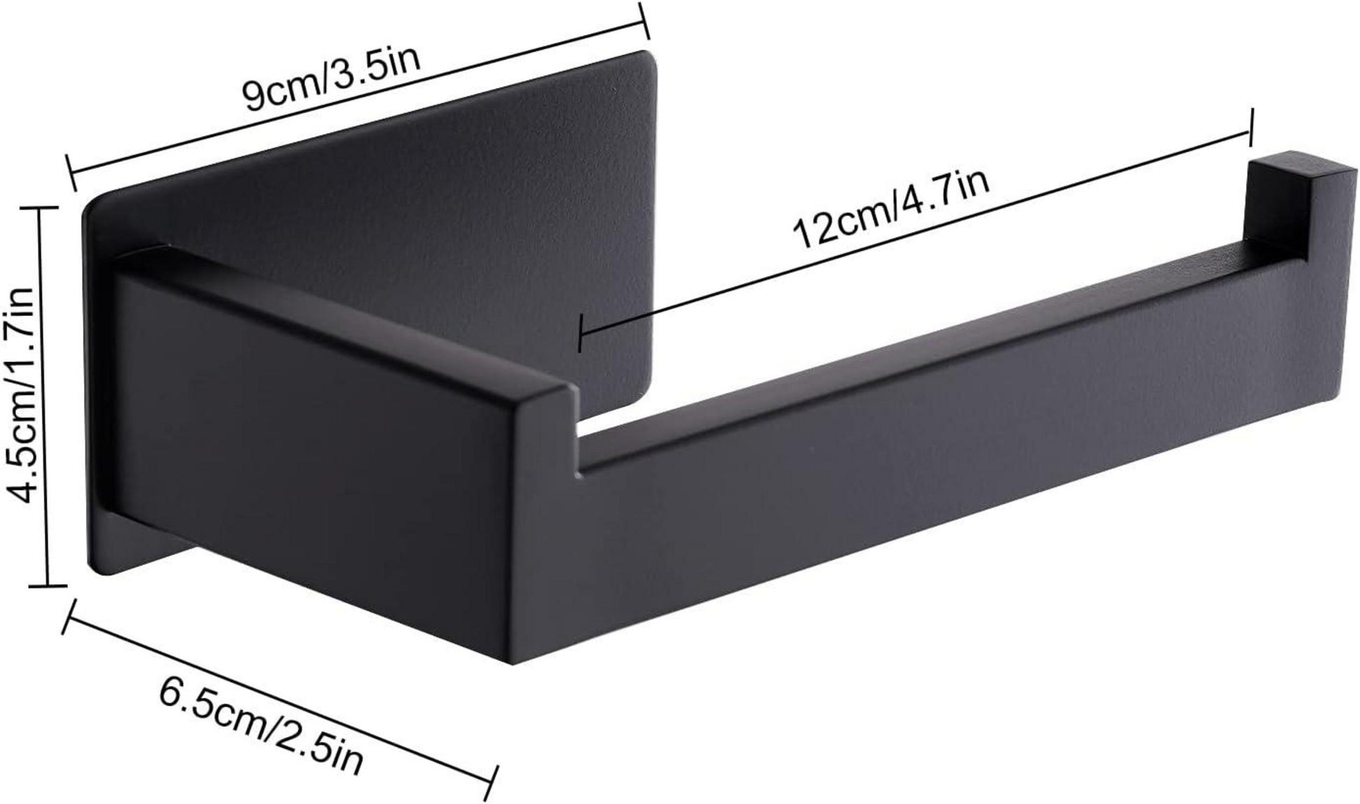 Toilettenpapierhalter selbstklebend Edelstahl Schwarz