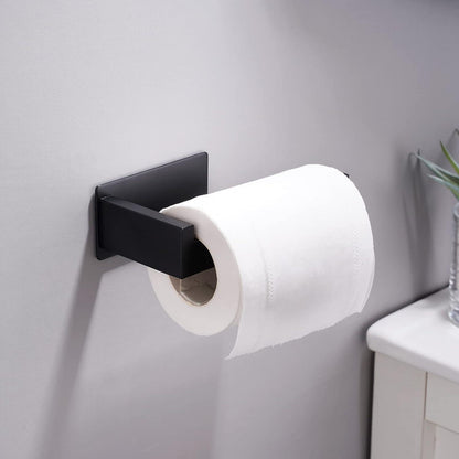 Toilettenpapierhalter ohne Bohren selbstklebend Edelstahl Schwarz