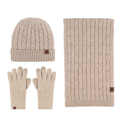 3-teiliges Winterset: Mütze, Schal & Handschuhe