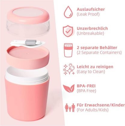Müslibecher to go mit auslaufsicherem Joghurt Behälter und