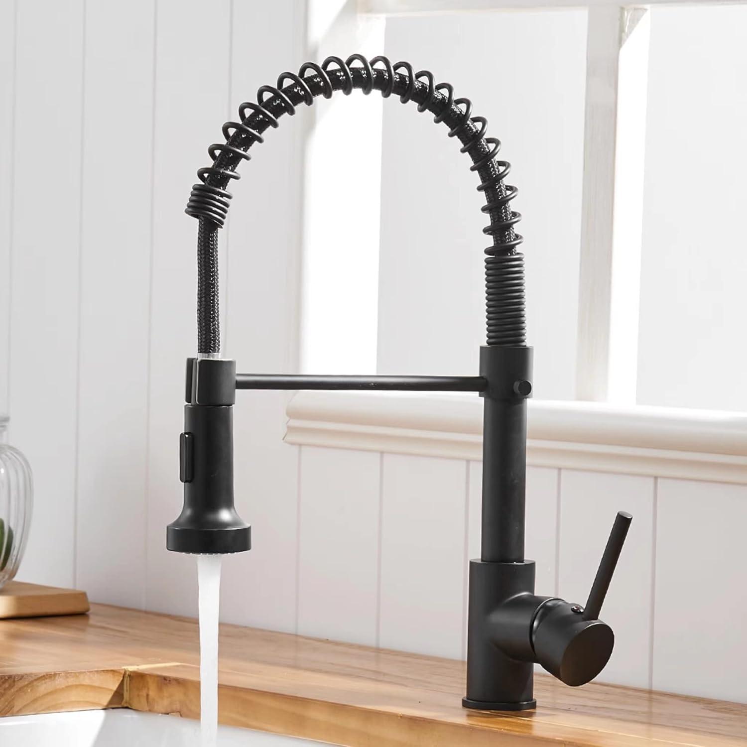 Wasserhahn Küche Schwarz 360° Drehbar mit Brause - hochwertiges