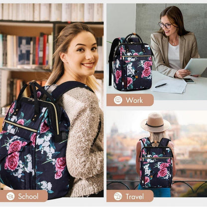 Damen Laptop Rucksack 15,6 Zoll Wasserdicht Uni Schule Büro Blaue