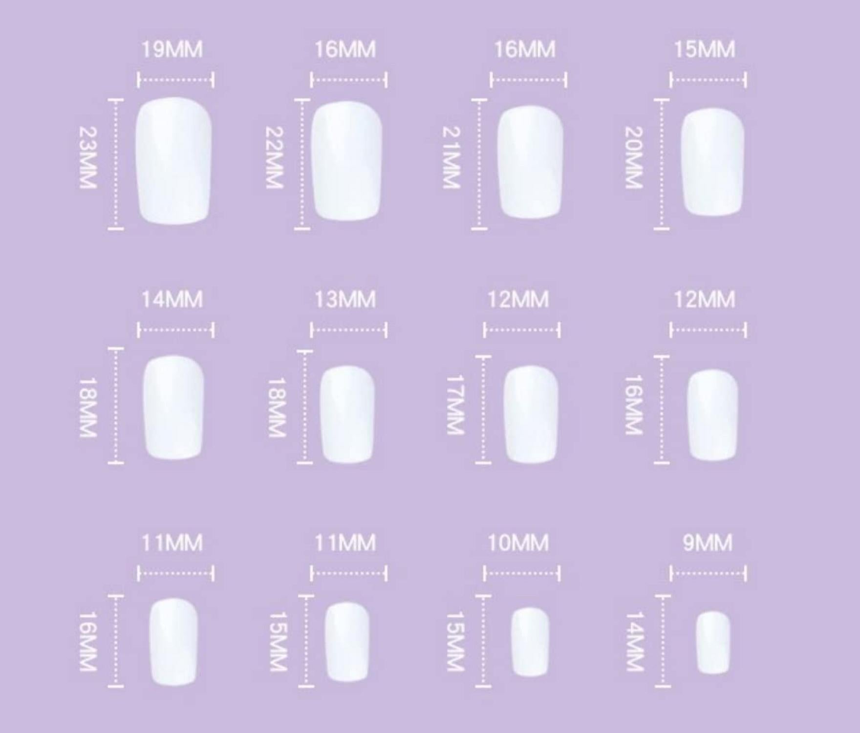 24 Stück Eckig Schwarze French Künstliche Nägel Press on Nails