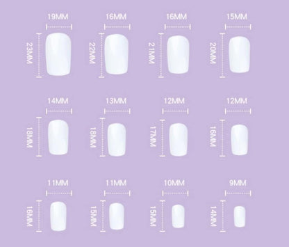24 Stück Eckig Schwarze French Künstliche Nägel Press on Nails
