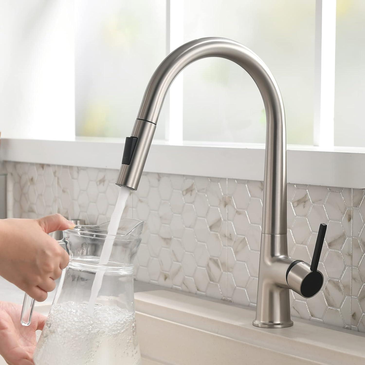 Hochdruck Wasserhahn Küche Edelstahl 304 Ausziehbar 360°Drehbar