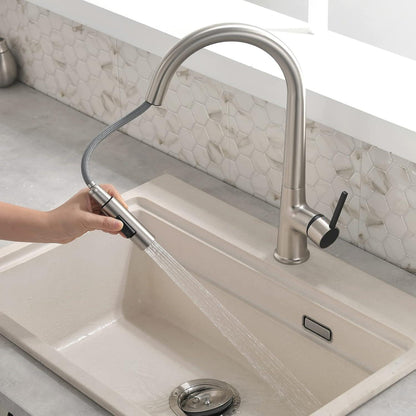Hochdruck Wasserhahn Küche 304 Edelstahl Ausziehbar mit Brause
