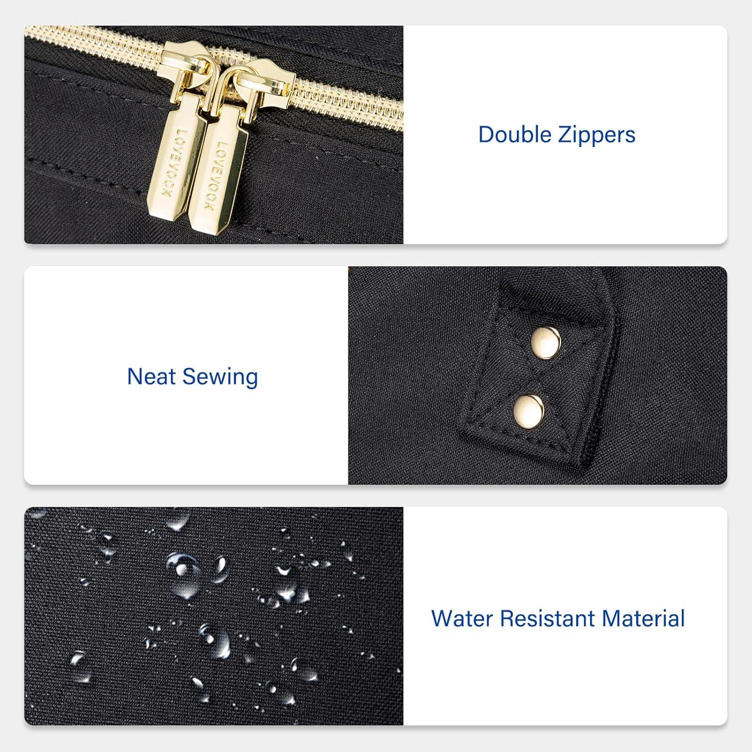 LOVEVOOK Rucksack Damen 18 Zoll Schwarz USB-Ladeanschluss Waterproof