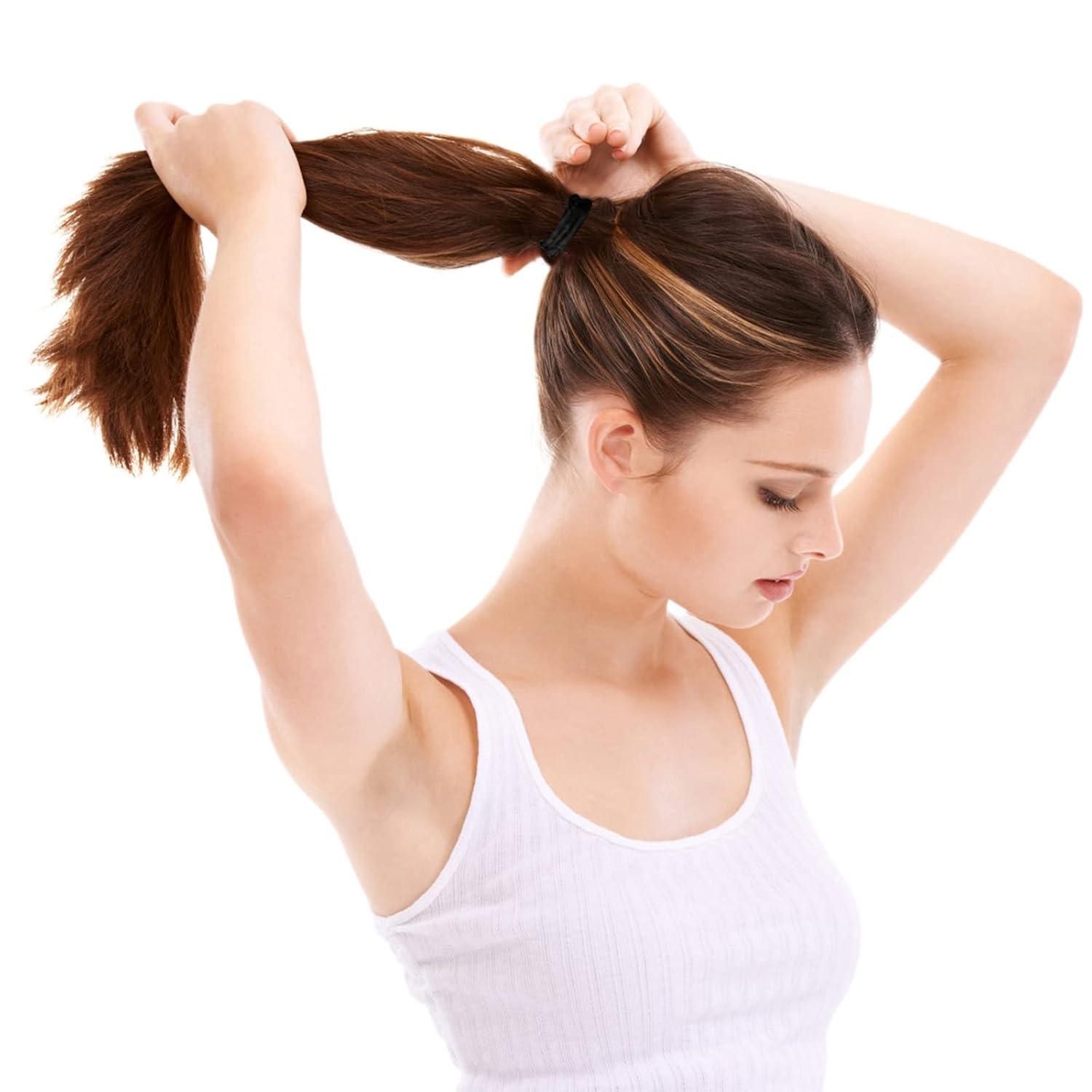 32 Stück Schwarz Haargummi für Damen Mädchen, Elastisch Pferdeschwanz Scrunchie