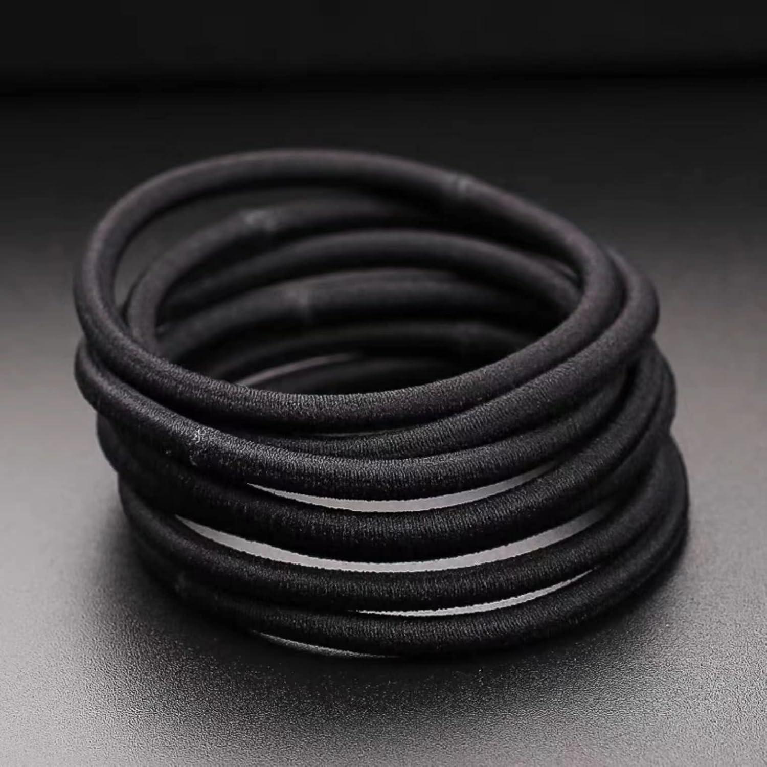 32 Stück Schwarz Elastische Haargummis Haarbänder für Mädchen Scrunchies
