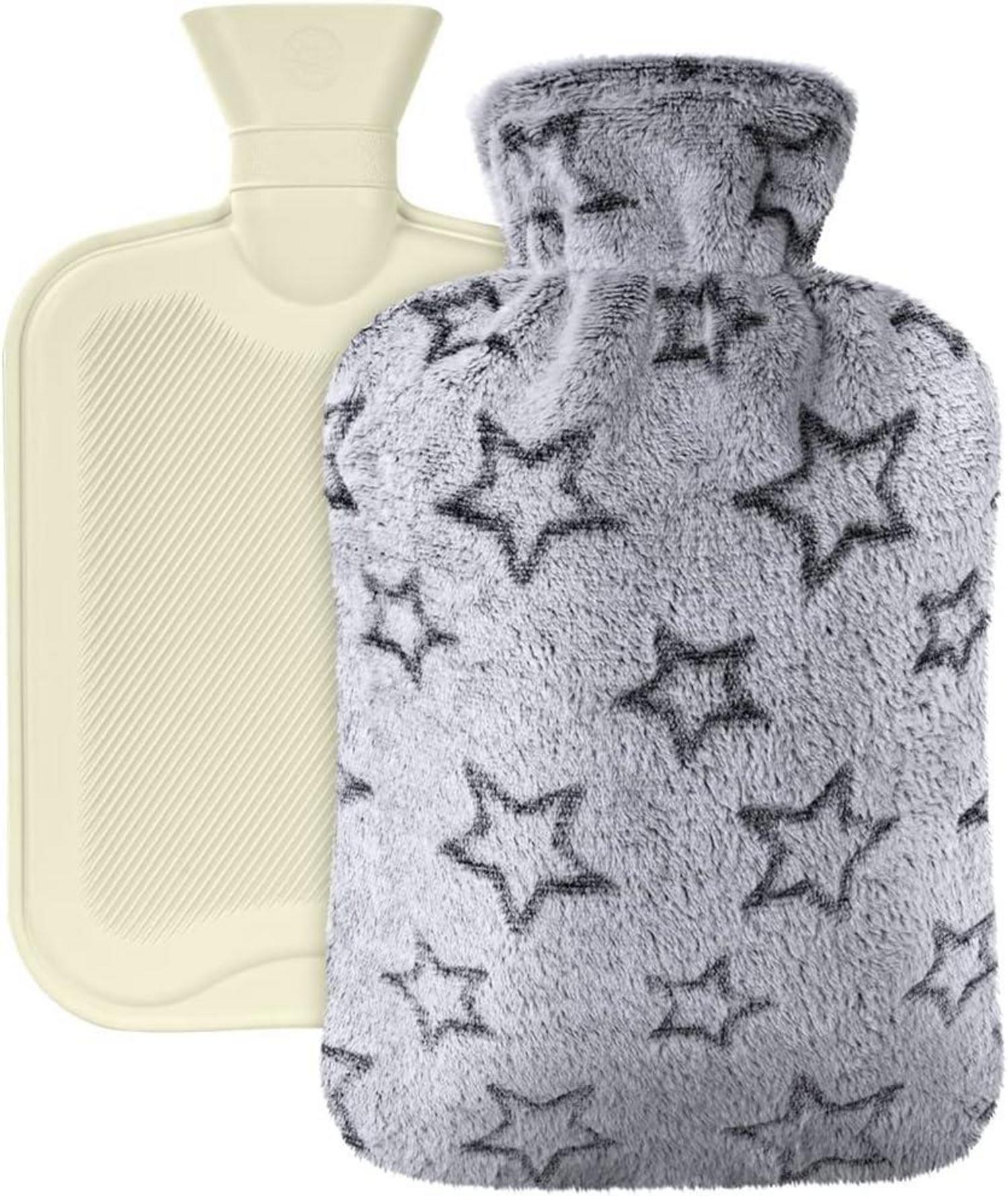 Wärmflasche mit Bezug 2L Weiche Flaum Kälteschutz Kinder & Erwachsene