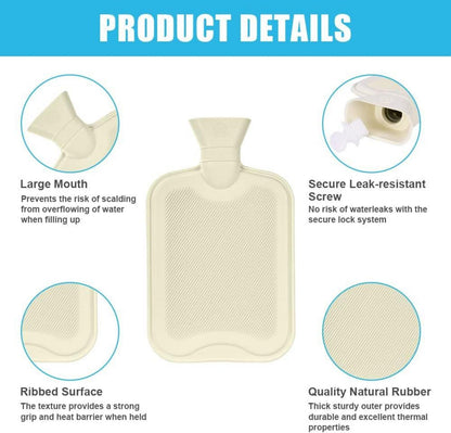 Wärmflasche mit Bezug 2L Weiche Flaum Kälteschutz Kinder & Erwachsene