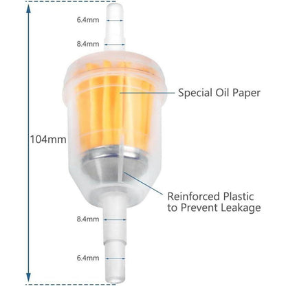 Benzinschlauch Kit Ø 8mm, 2m + Schellen & Benzinfilter