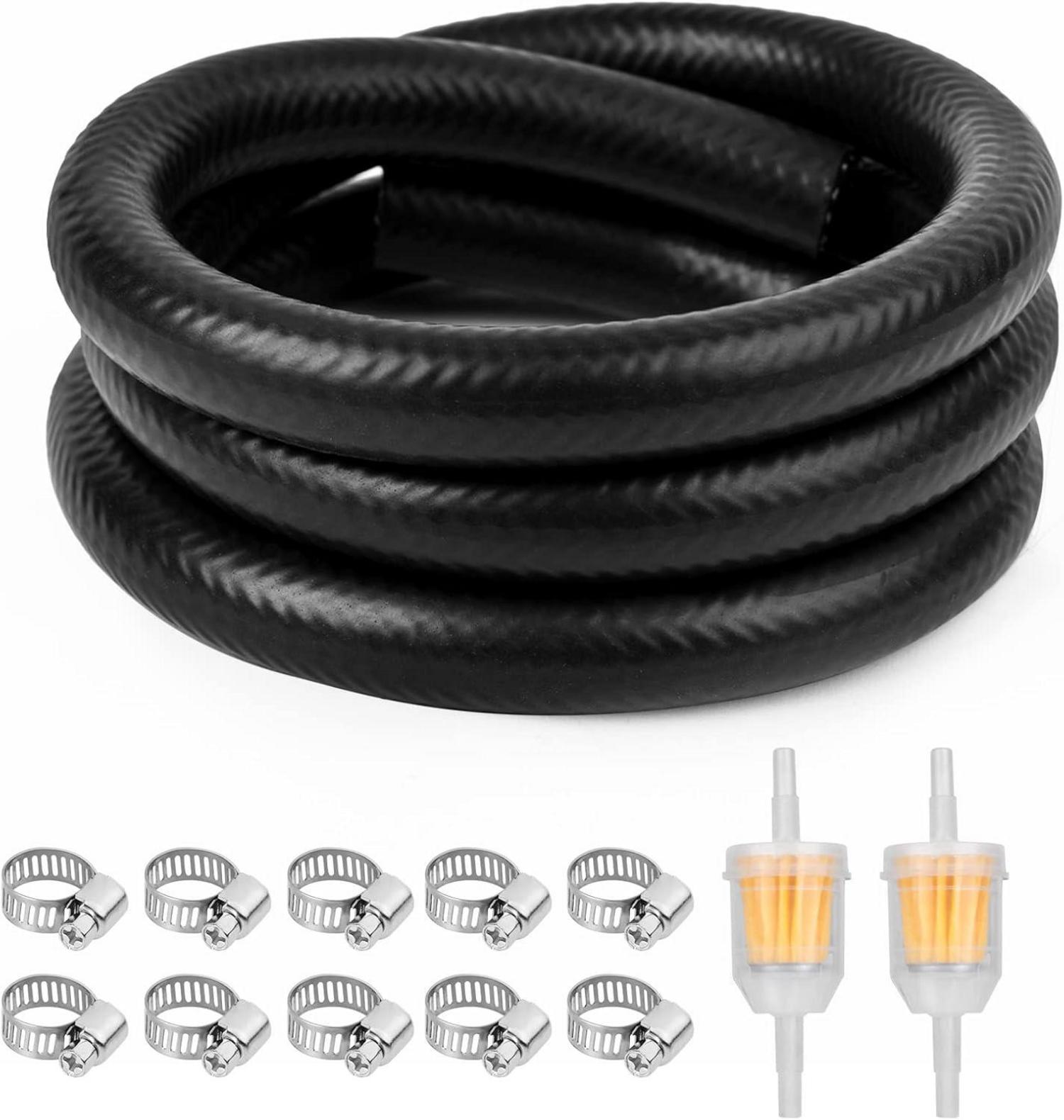 Benzinschlauch Kit Ø 8 mm 2m mit Schlauchschellen und Benzinfilter