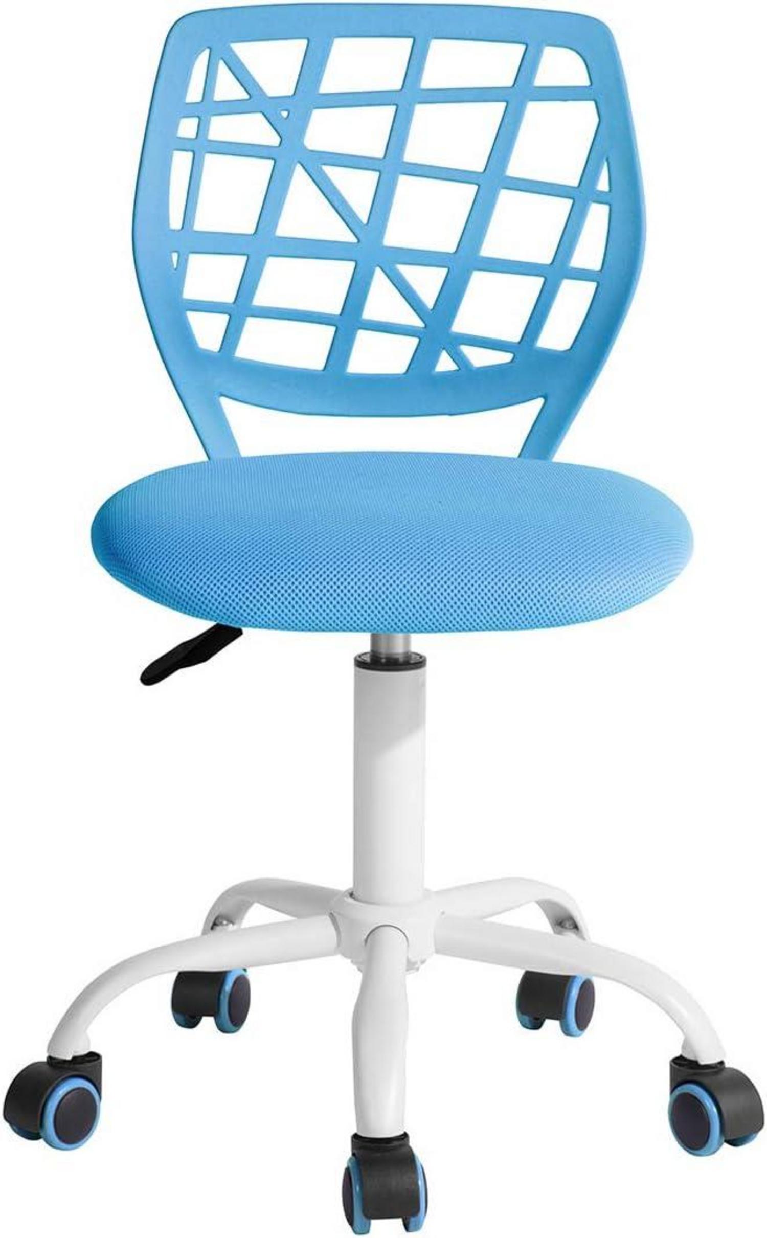 Ergonomischer Bürostuhl Höhenverstellbar Stoffsitz Blau