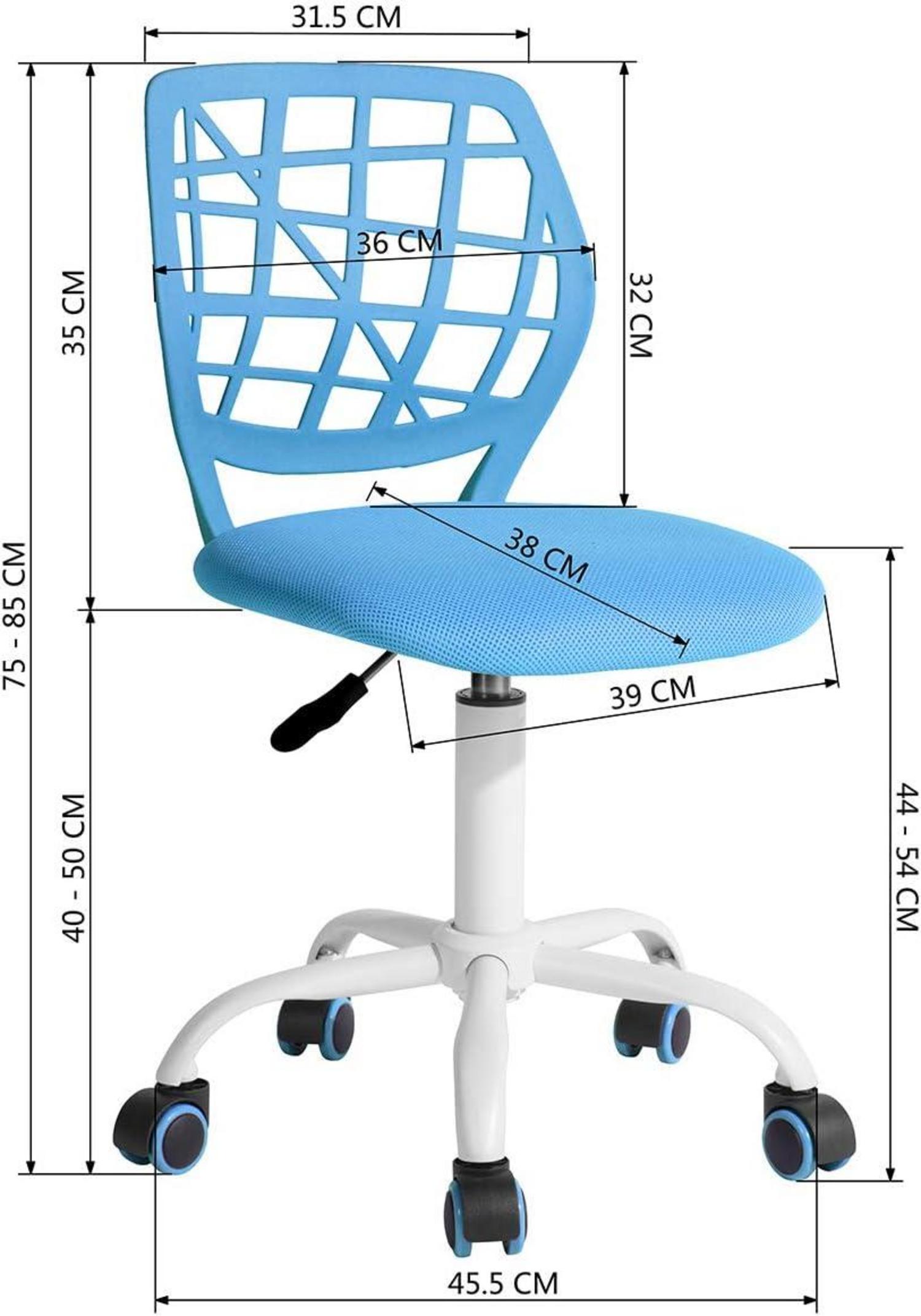 Ergonomischer Bürostuhl Höhenverstellbar Stoffsitz Blau