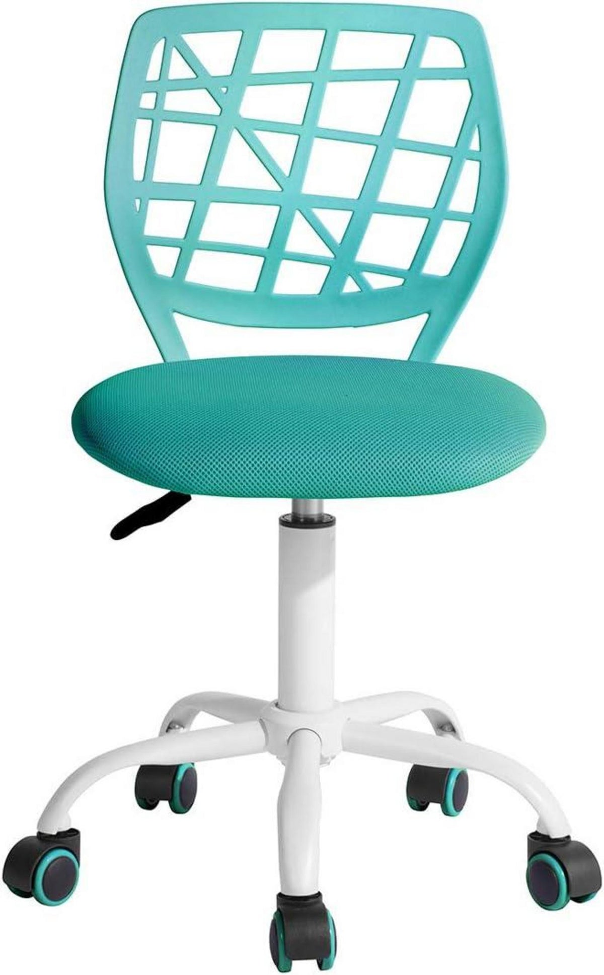 Ergonomischer Bürostuhl Höhenverstellbar Stoffsitz Türkis