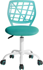 Ergonomischer Bürostuhl Höhenverstellbar Stoffsitz Türkis