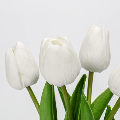 Kunstblumen Künstliche Tulpen Real Touch 30 cm mit Keramikvase