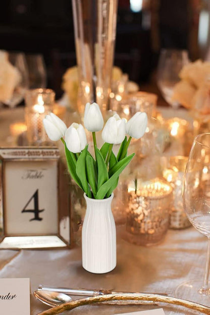Künstliche Tulpen Blumen 30 cm mit Keramikvase