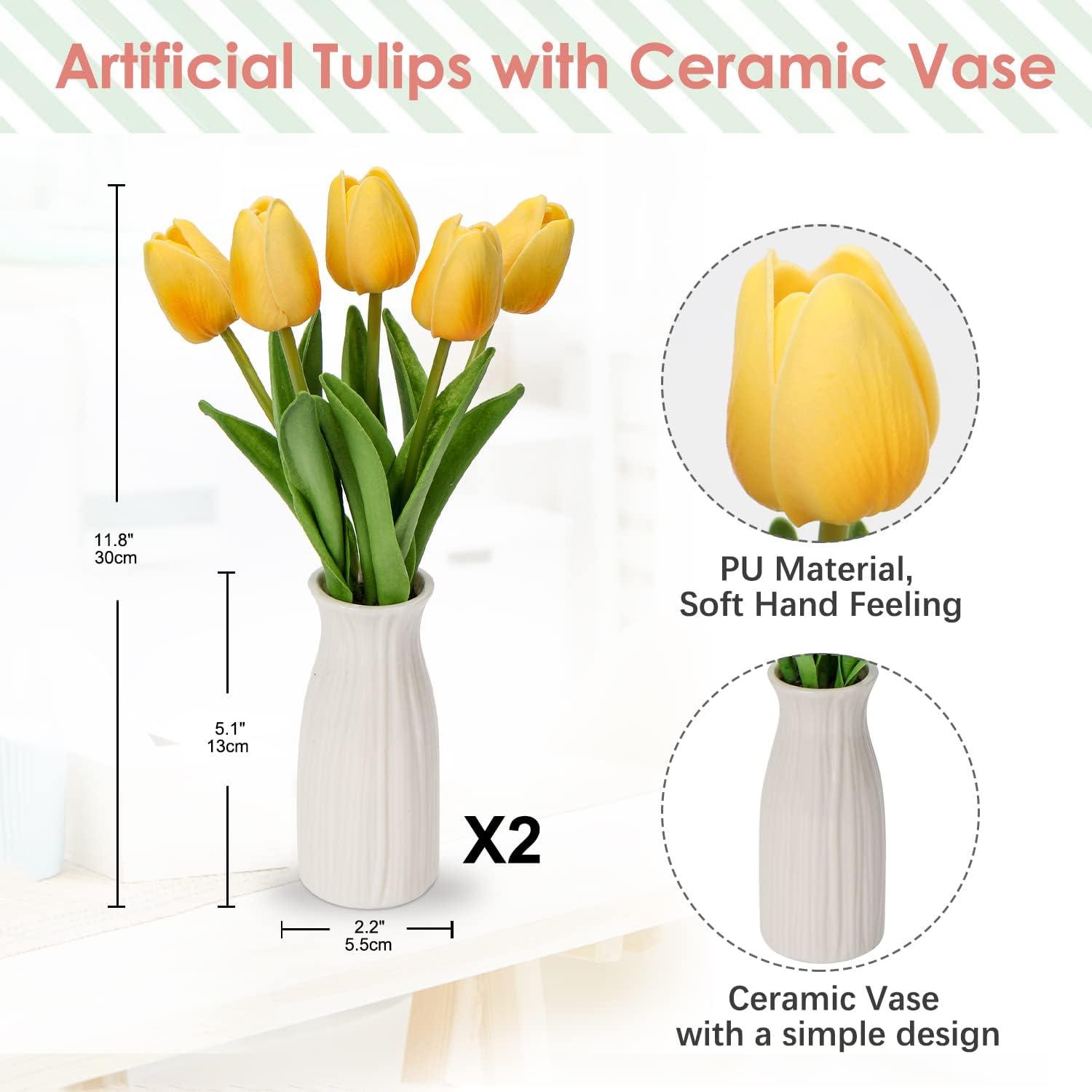 Künstliche Tulpen Blumen Real Touch Höhe 30 cm mit