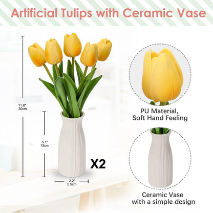 Künstliche Tulpen Blumen Real Touch Höhe 30 cm mit