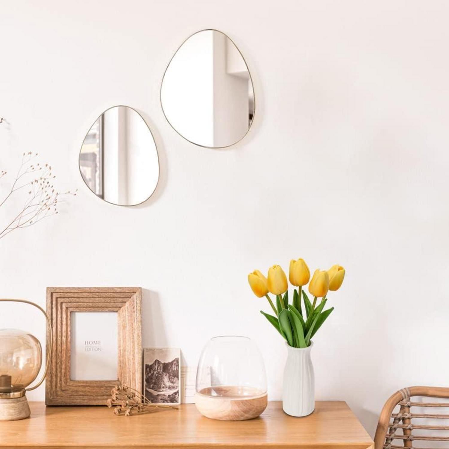 Künstliche Tulpen Blumen Real Touch 30 cm Gelb mit Keramikvase