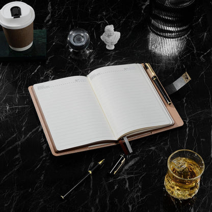 Tagebuch mit Schloss – A5 Journal mit Stift Set in Lederoptik