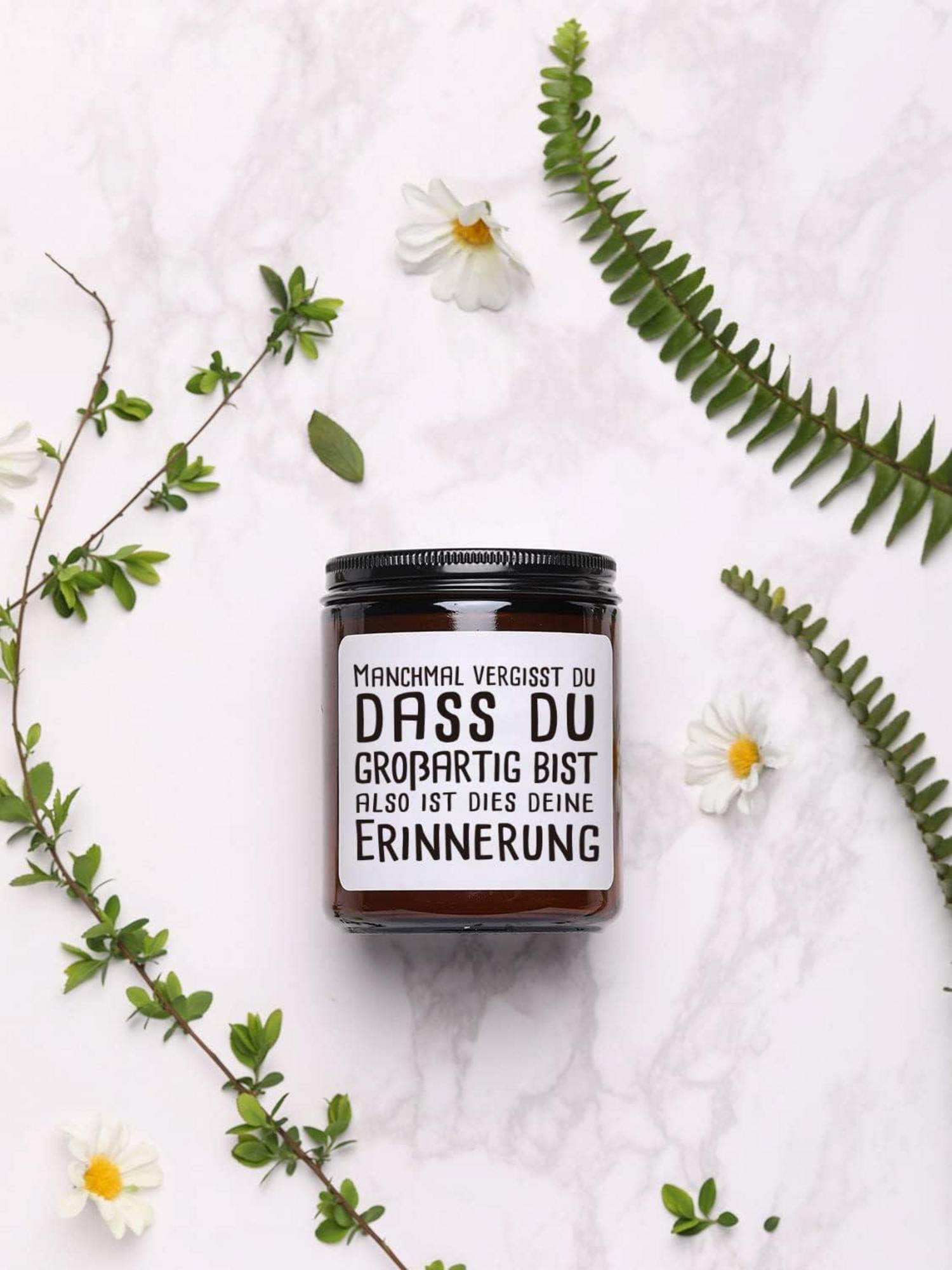 Duftkerze Geschenk für Frauen Lady Erinnerung Soywachs 200g 45h
