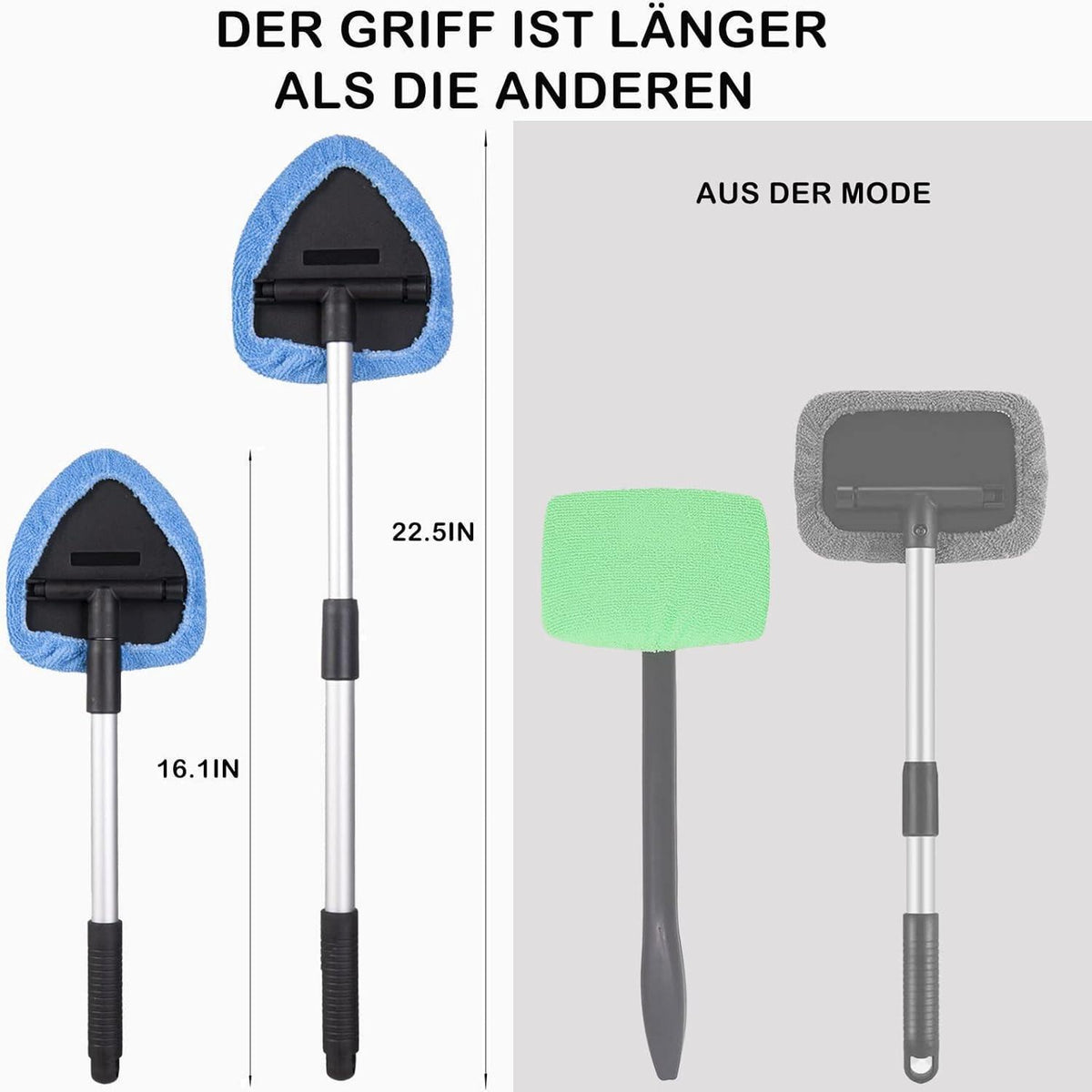 Verbesserter Autoscheiben Innenreiniger Set mit Verlängerung