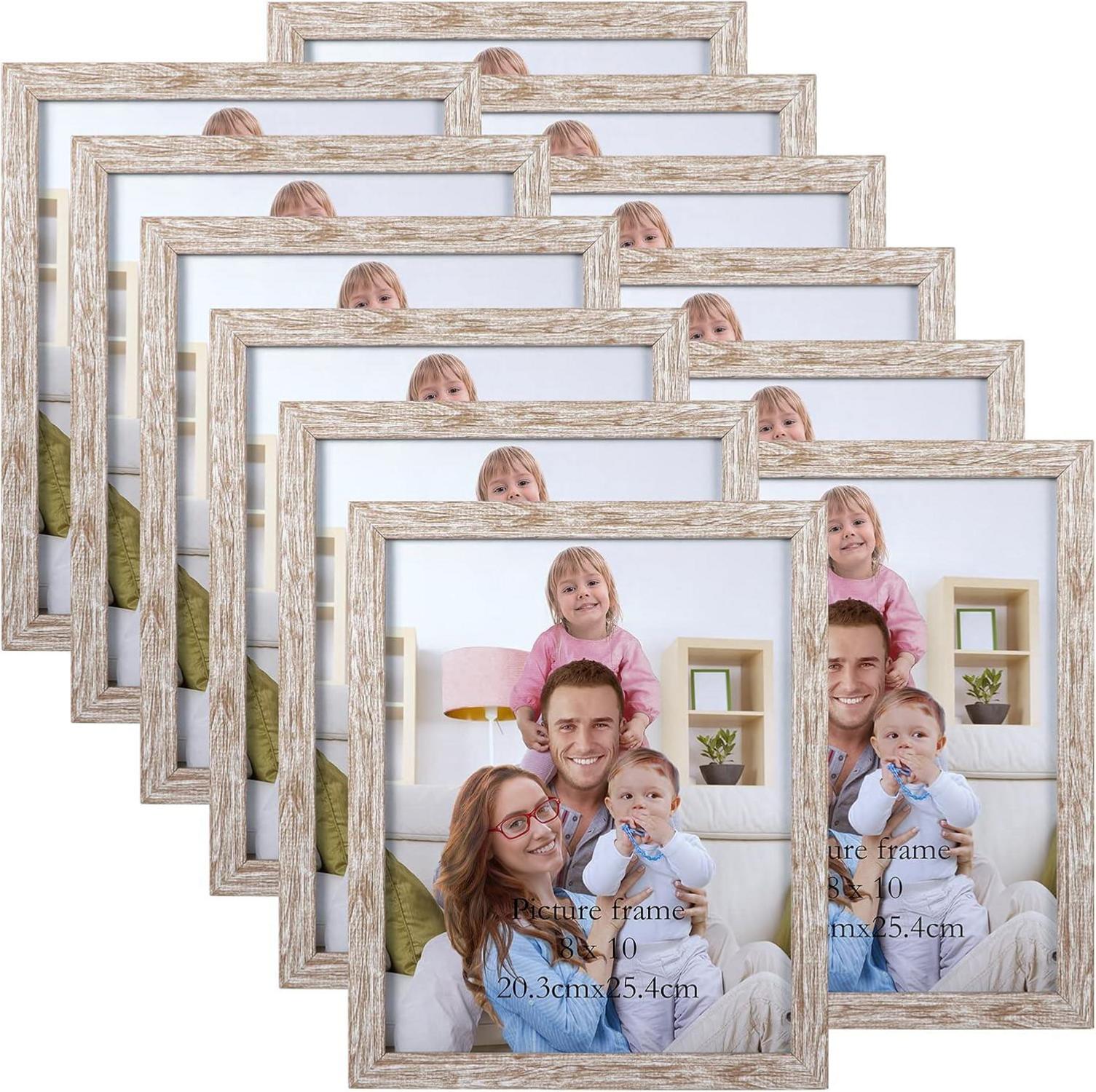 12er Bilderrahmen Set für Fotos 20x25 cm Beige