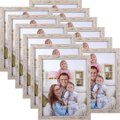 12er Bilderrahmen Set für Fotos 20x25 cm Beige