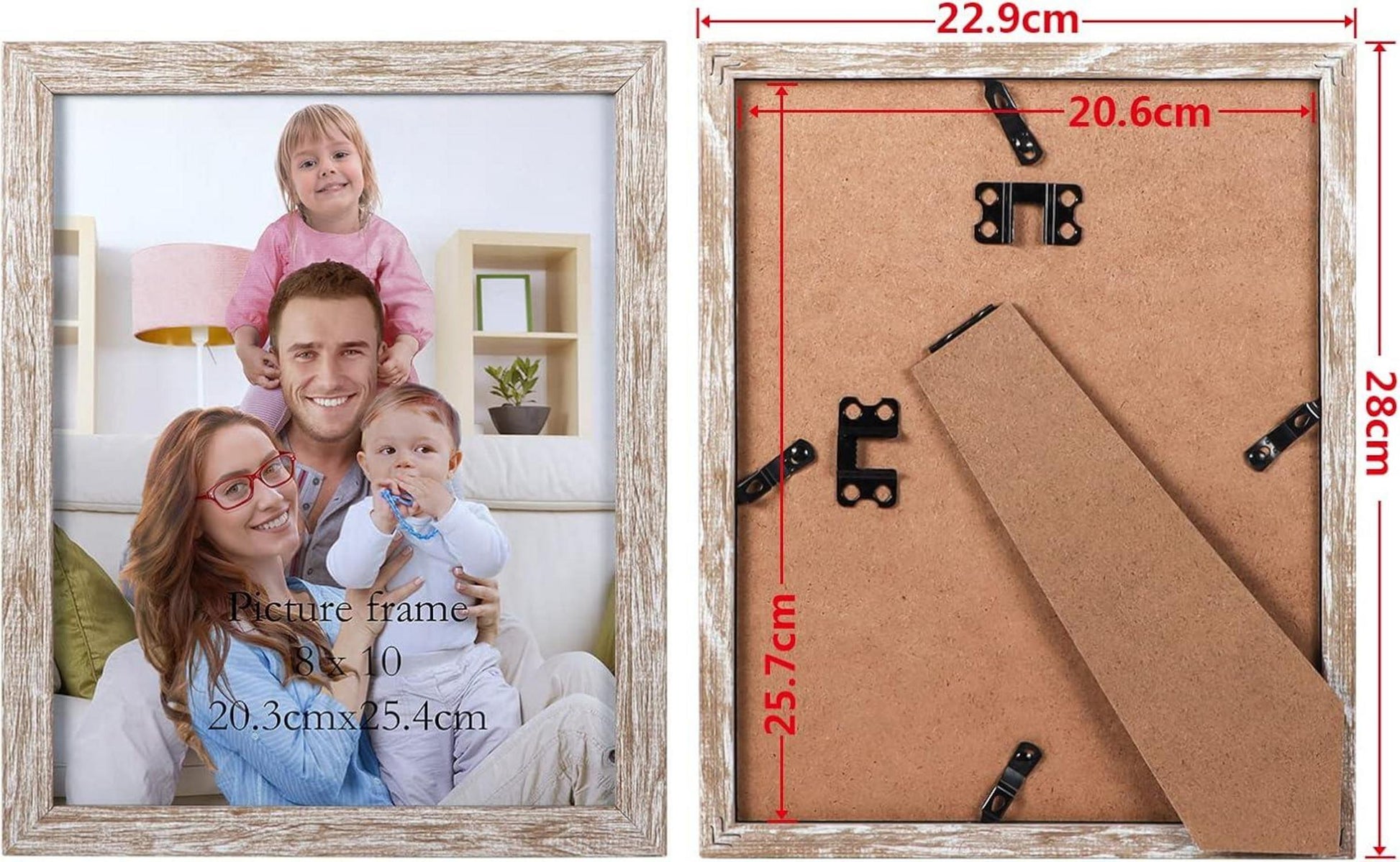 Bilderrahmen Set 20x25 cm 12er Collage Beige Holzmaserung