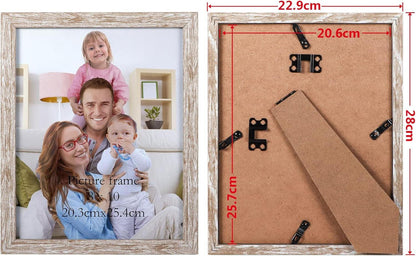Bilderrahmen Set 20x25 cm 12er Collage Beige Holzmaserung
