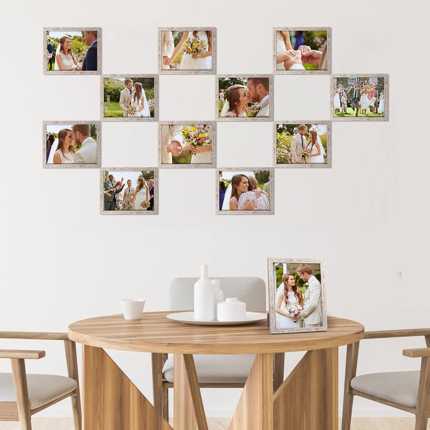 12er Set Bilderrahmen 20x25 cm Beige Fotorahmen Collage
