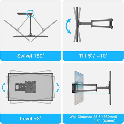 TV Wandhalterung schwenkbar neigbar 37-75 Zoll 60kg VESA
