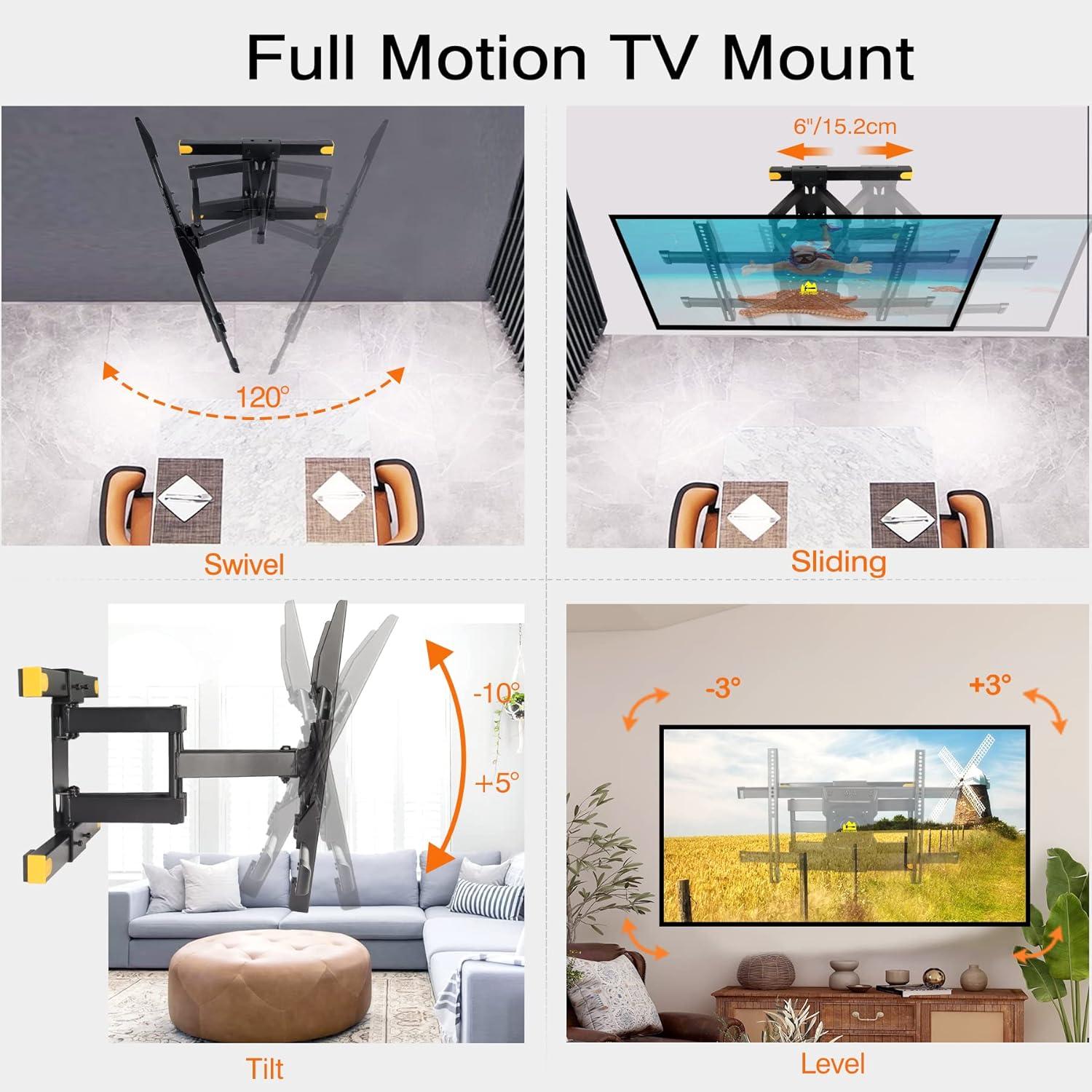 TV Wandhalterung schwenkbar neigbar für 37-75 Zoll TVs VESA 600x400mm