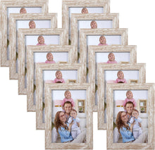 Bilderrahmen Set 12 Stk. 10x15 cm Beige Holzmaserung Collage
