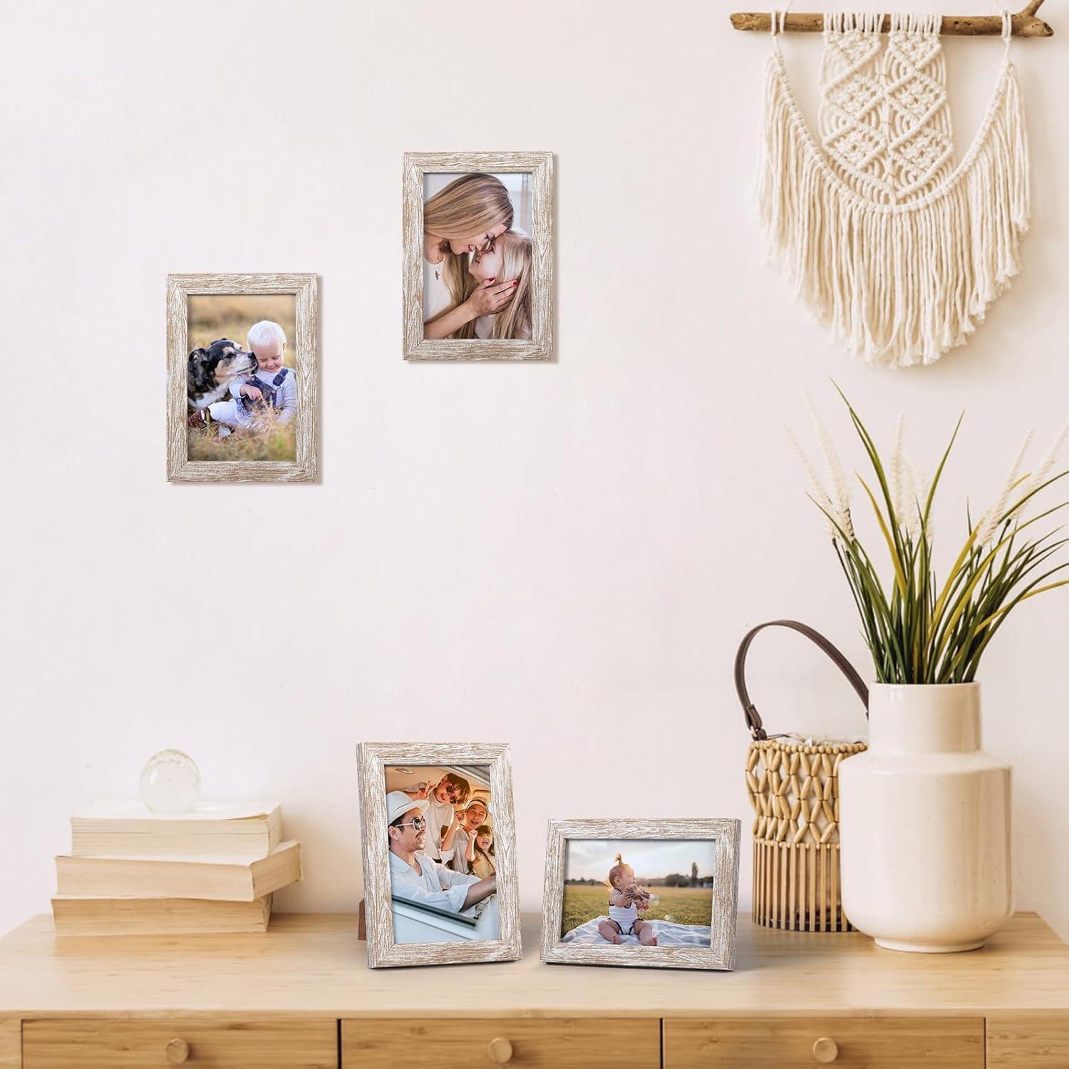 Bilderrahmen Set 12 Stück 10x15cm Moderne Holzmaserung Fotorahmen