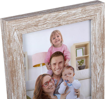 Bilderrahmen Set 12x 10x15cm Fotorahmen Beige Holzmaserung