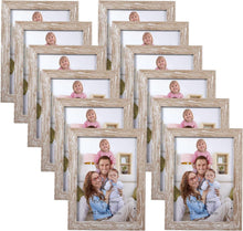 12er Set Bilderrahmen Collage 13x18 Beige Holzmaserung