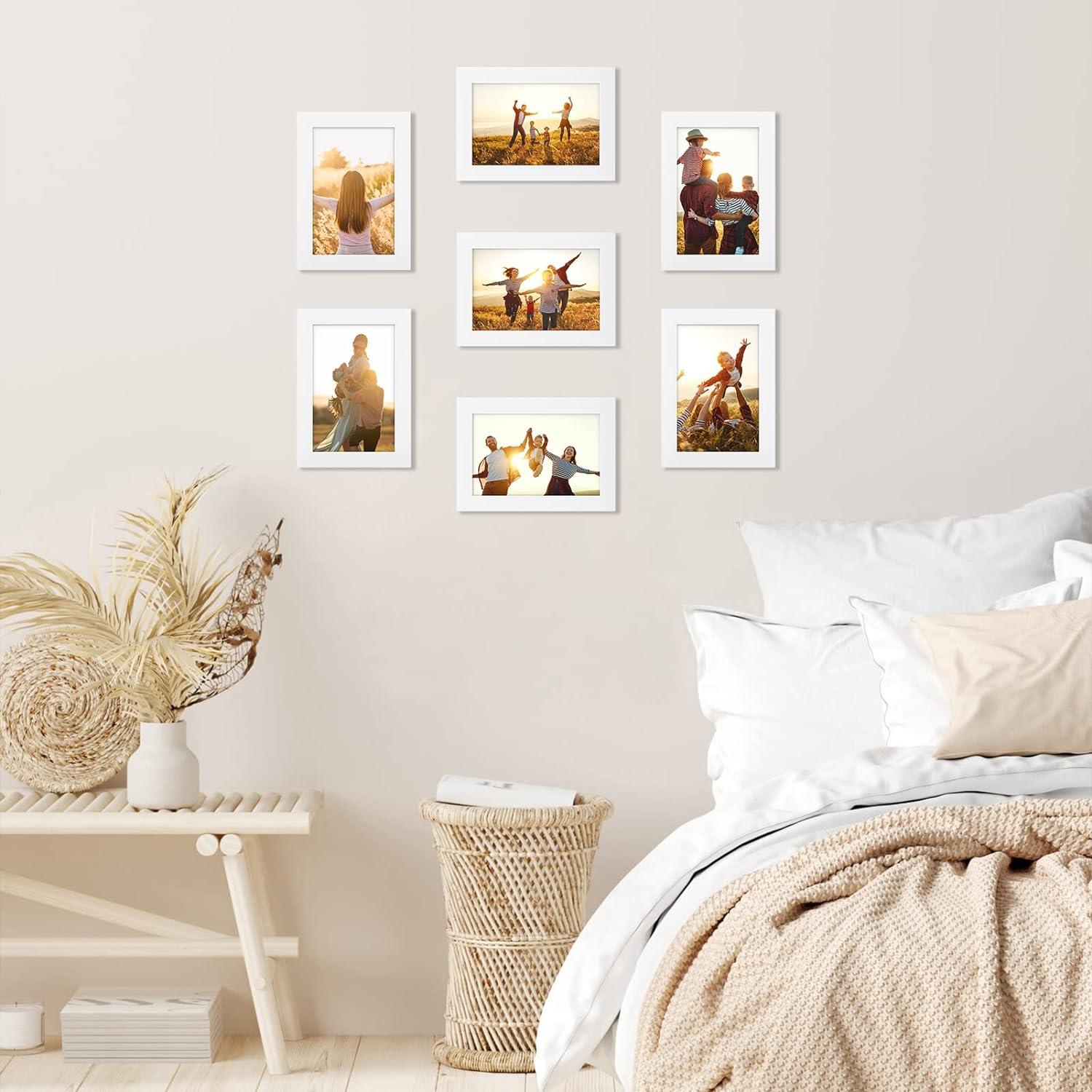 Bilderrahmen Set 12 Stück 10x15cm Weiß Fotorahmen Collage Wand Tischaufsteller