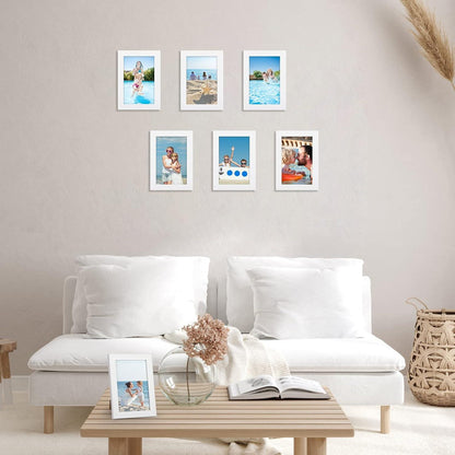12er Set Bilderrahmen 10x15cm Weiß für Fotos Collage Wand Tisch