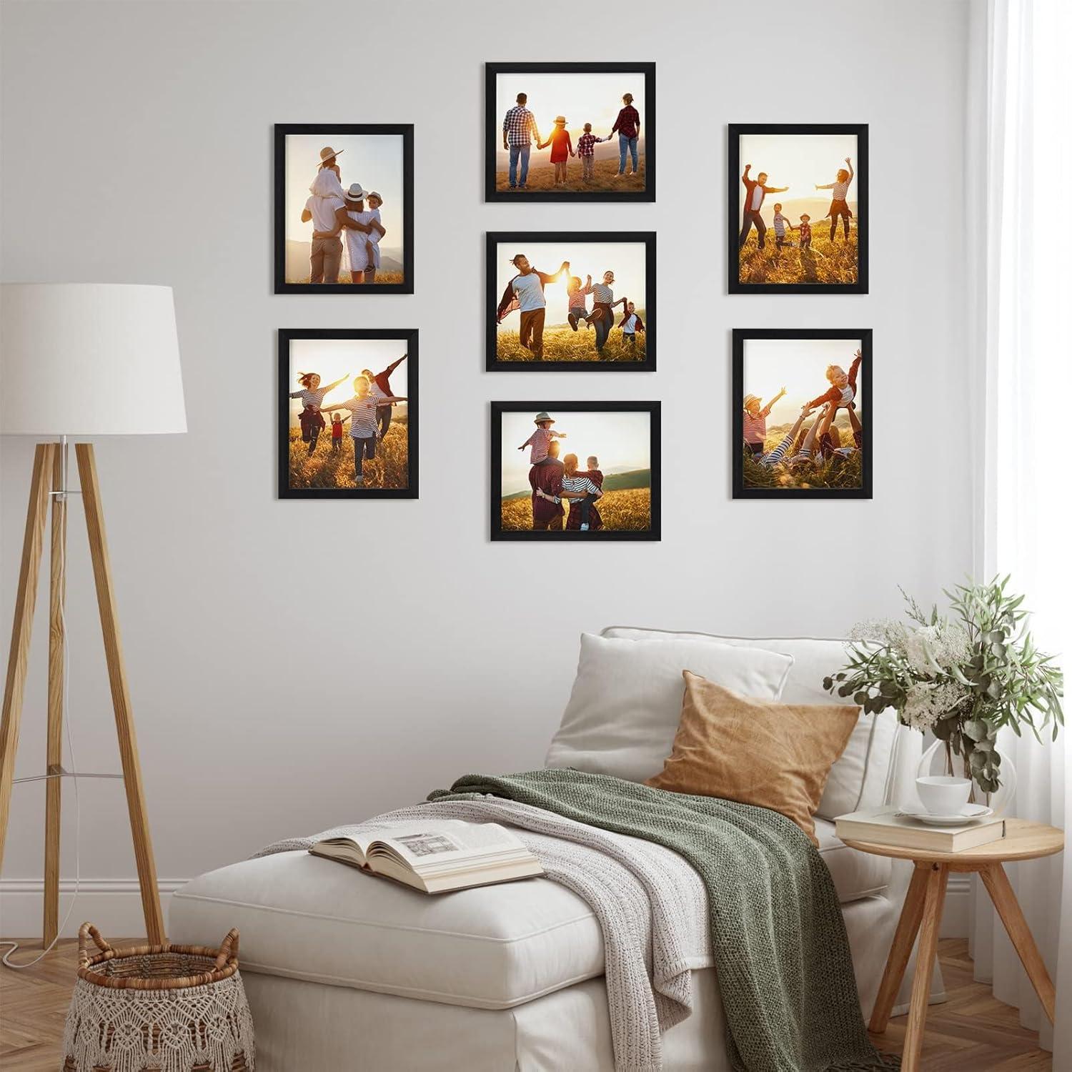 Bilderrahmen Set 20x25 cm Schwarz 7er Pack Fotorahmen Collage