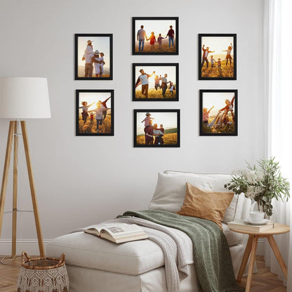 Bilderrahmen Set 20x25 cm Schwarz 7er Pack Fotorahmen Collage