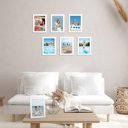 7er Set Moderne Weiße Bilderrahmen 13x18 cm für Fotos & Bilder